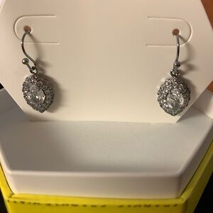 Luxe in love dangle earrings. Hematite plating french hooks